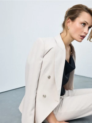 Mohito - Dwurzędowa beżowa marynarka - beżowy