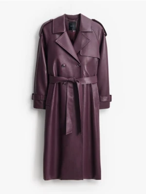 Mohito - Dwurzędowy płaszcz z wiązaniem - mahoń