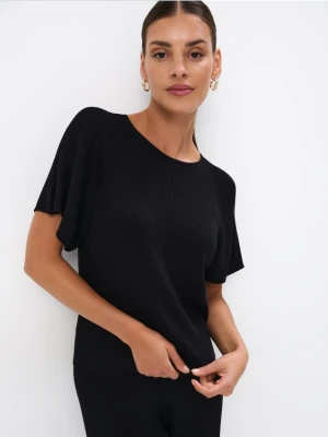 Mohito - Dzianinowa czarna bluzka - czarny