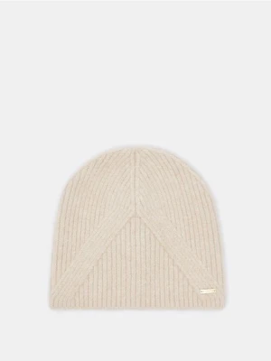 Mohito - Dzianinowa kremowa czapka - kremowy