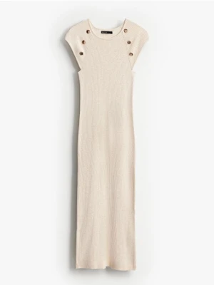 Mohito - Dzianinowa sukienka midi - beżowy