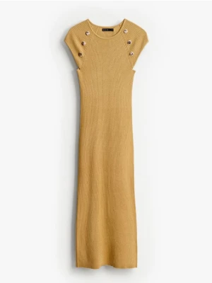 Mohito - Dzianinowa sukienka midi - oliwkowy