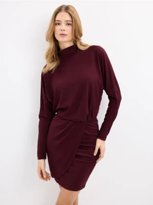 Mohito - Dzianinowa sukienka mini - kasztanowy