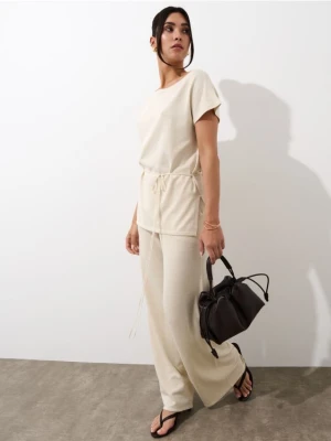 Mohito - Dzianinowe spodnie - beżowy