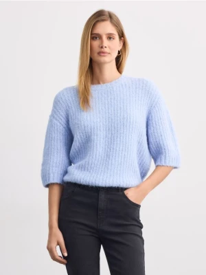 Mohito - Dzianinowy sweter z krótkim rękawem - błękitny