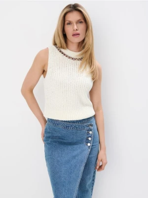 Mohito - Dzianinowy top - kremowy