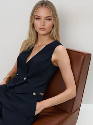 Mohito - Elegancka granatowa kamizelka - granatowy