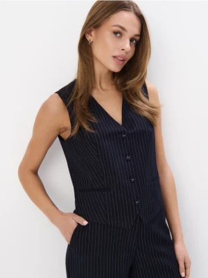Mohito - Elegancka kamizelka w paski - granatowy