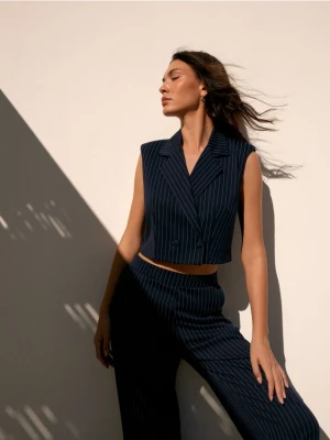 Mohito - Elegancka kamizelka w paski - granatowy