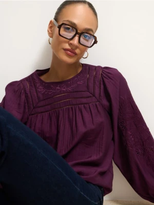 Mohito - Fioletowa bluzka z wiskozą - ciemny fiolet