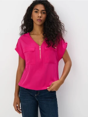 Mohito - Fuksjowa bluzka z wiskozy - mocny różowy