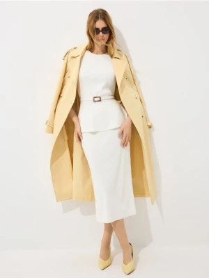 Mohito - Gładka spódnica midi - kremowy