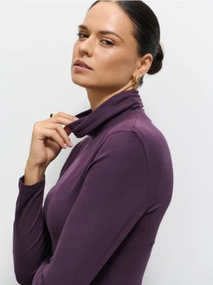 Mohito - Gładki fioletowy golf - mahoń