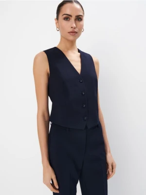 Mohito - Granatowa elegancka kamizelka - granatowy