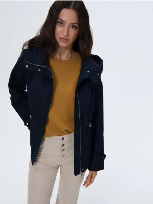 Mohito - Granatowa kurtka parka z kapturem - granatowy