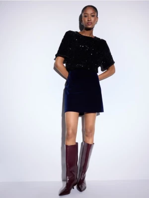 Mohito - Granatowa spódnica mini - granatowy