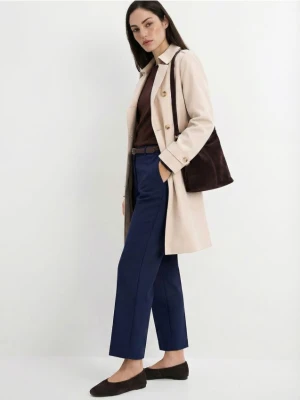 Mohito - Granatowe spodnie cygaretki petite - granatowy