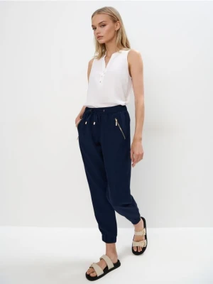 Mohito - Granatowe spodnie joggery - granatowy