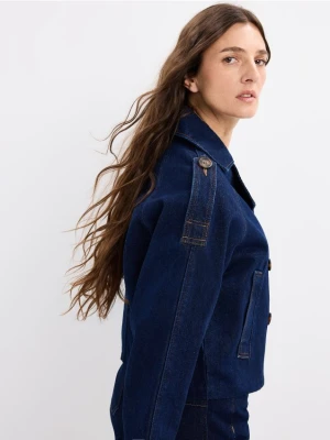 Mohito - Jeansowa kurtka - granatowy