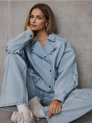 Mohito - Jeansowa kurtka oversize - niebieski