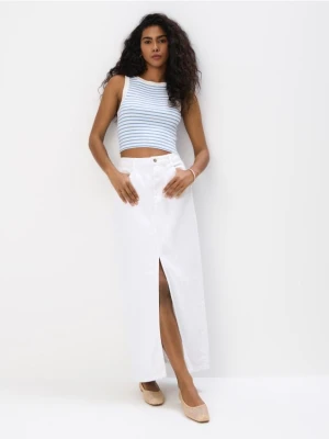 Mohito - Jeansowa spódnica maxi - biały