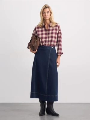 Mohito - Jeansowa spódnica maxi - granatowy