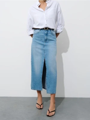 Mohito - Jeansowa spódnica maxi - niebieski