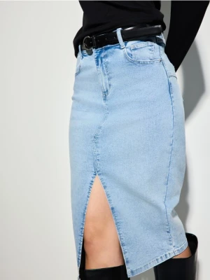 Mohito - Jeansowa spódnica midi - niebieski