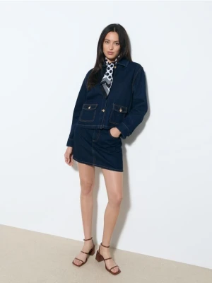 Mohito - Jeansowa spódnica mini - granatowy