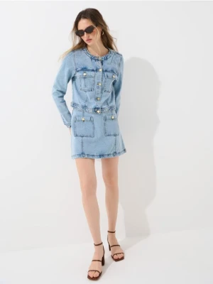 Mohito - Jeansowa spódnica mini - niebieski