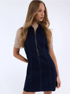 Mohito - Jeansowa sukienka mini - granatowy