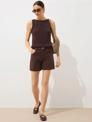 Mohito - Jeansowe szorty - ciemnobrązowy