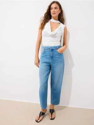 Mohito - Jeansy balloon z paskiem - niebieski