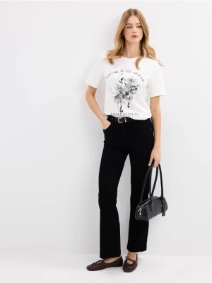 Mohito - Jeansy bootcut z paskiem - czarny