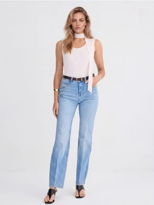 Mohito - Jeansy bootcut z paskiem - niebieski