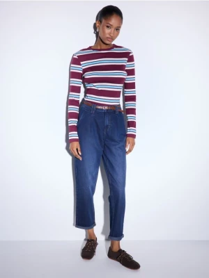 Mohito - Jeansy chino slim z paskiem - granatowy