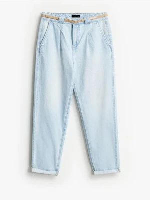 Mohito - Jeansy chino slim z paskiem - niebieski