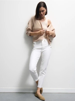 Mohito - Jeansy mom - biały