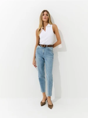 Mohito - Jeansy mom slim - niebieski