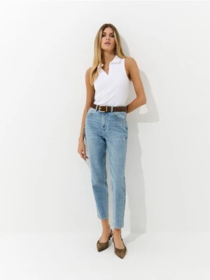 Mohito - Jeansy mom slim - niebieski