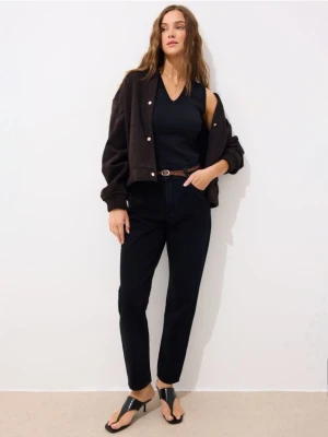 Mohito - Jeansy paperbag z paskiem - czarny