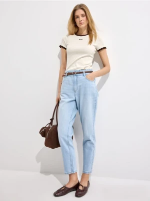 Mohito - Jeansy paperbag z paskiem - niebieski