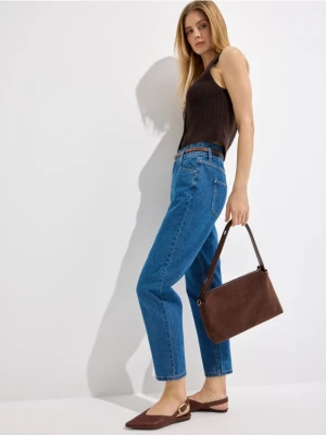 Mohito - Jeansy paperbag z paskiem - niebieski