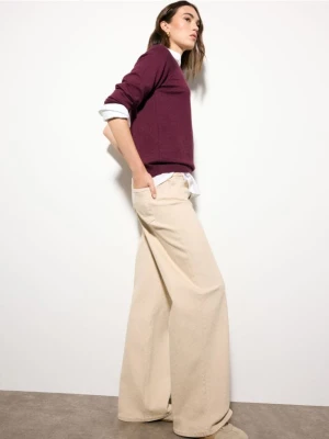 Mohito - Jeansy wide leg - beżowy