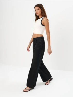 Mohito - Jeansy wide leg - czarny