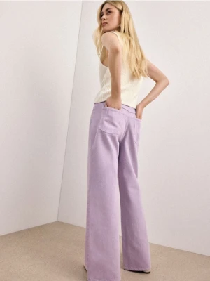 Mohito - Jeansy wide leg - fioletowy