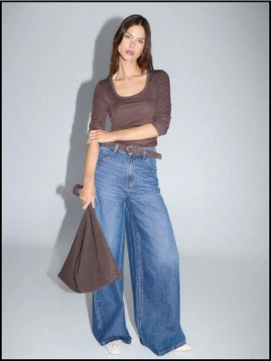 Mohito - Jeansy wide leg - granatowy