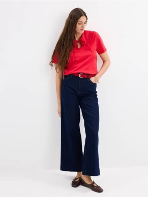 Mohito - Jeansy wide leg - granatowy