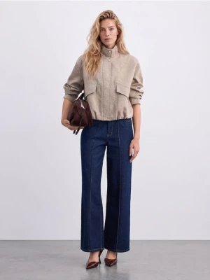 Mohito - Jeansy wide leg - granatowy