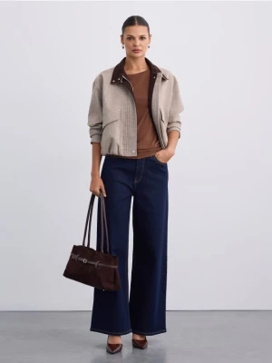 Mohito - Jeansy wide leg - granatowy
